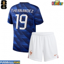 Frankreich Theo Hernandez #19 Heimtrikotsatz Kinder EM 2024 Kurzarm (+ Kurze Hosen)